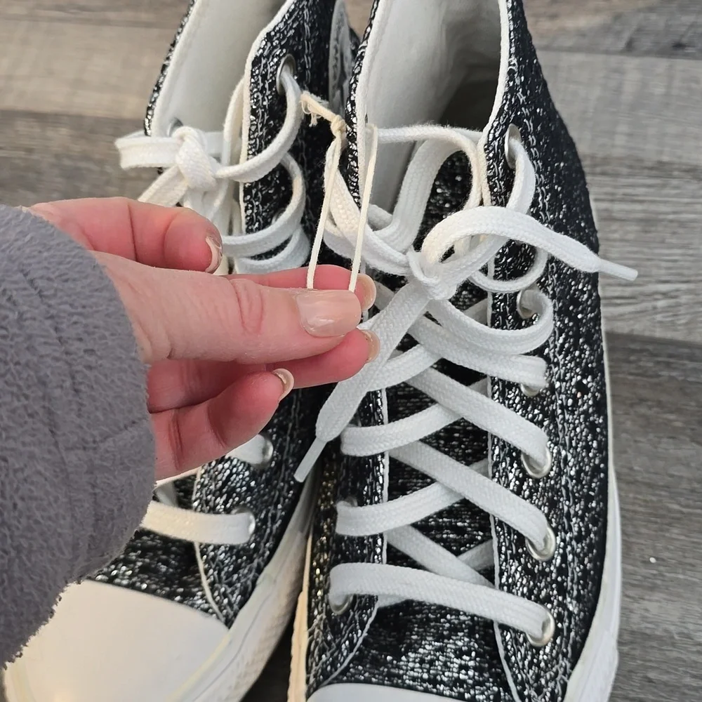 Converse CHUCK TAYLOR All Star High Top Glitter Sneakers Women 7.5 - Picture 9 of 11
